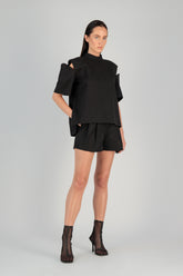 TWILL SHOULDER CUTOUT TEE