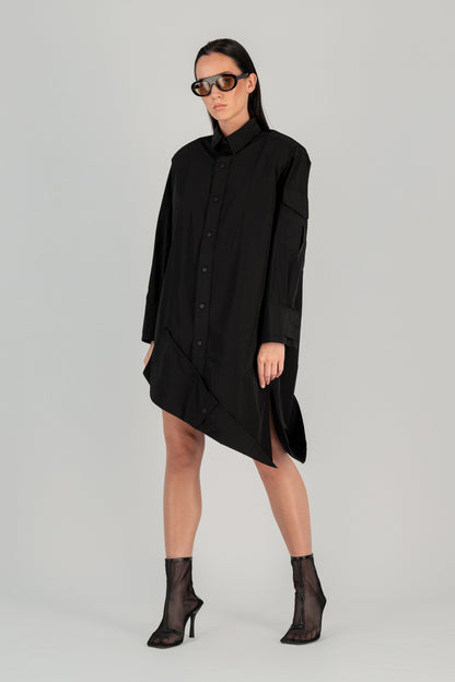 FOLD OVER SHIRT DRESS