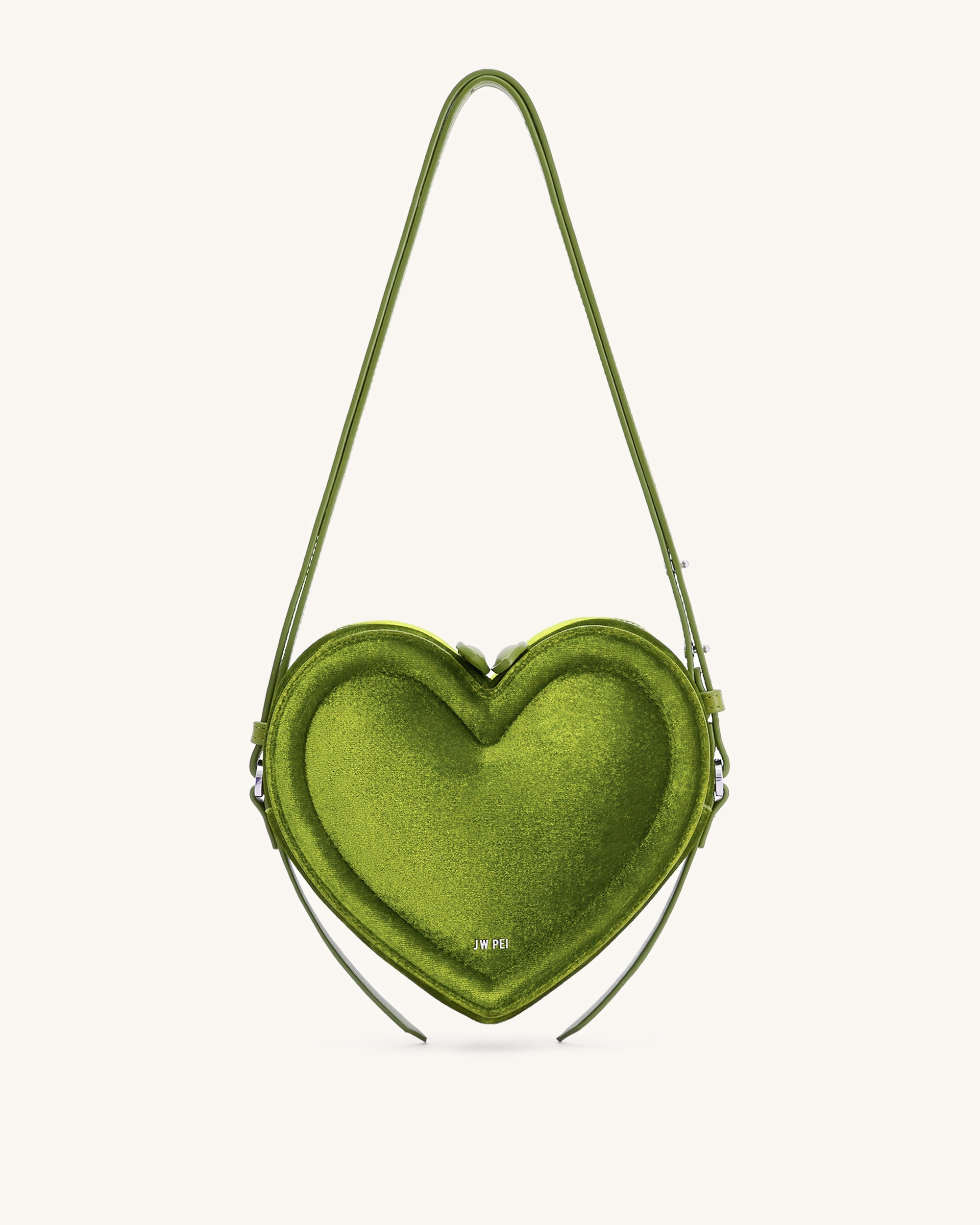 Arlene Velvet Heart Shaped Bag - Blue