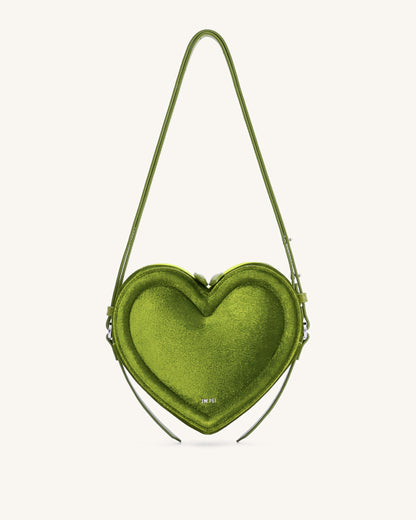 Arlene Velvet Heart Shaped Bag - Blue