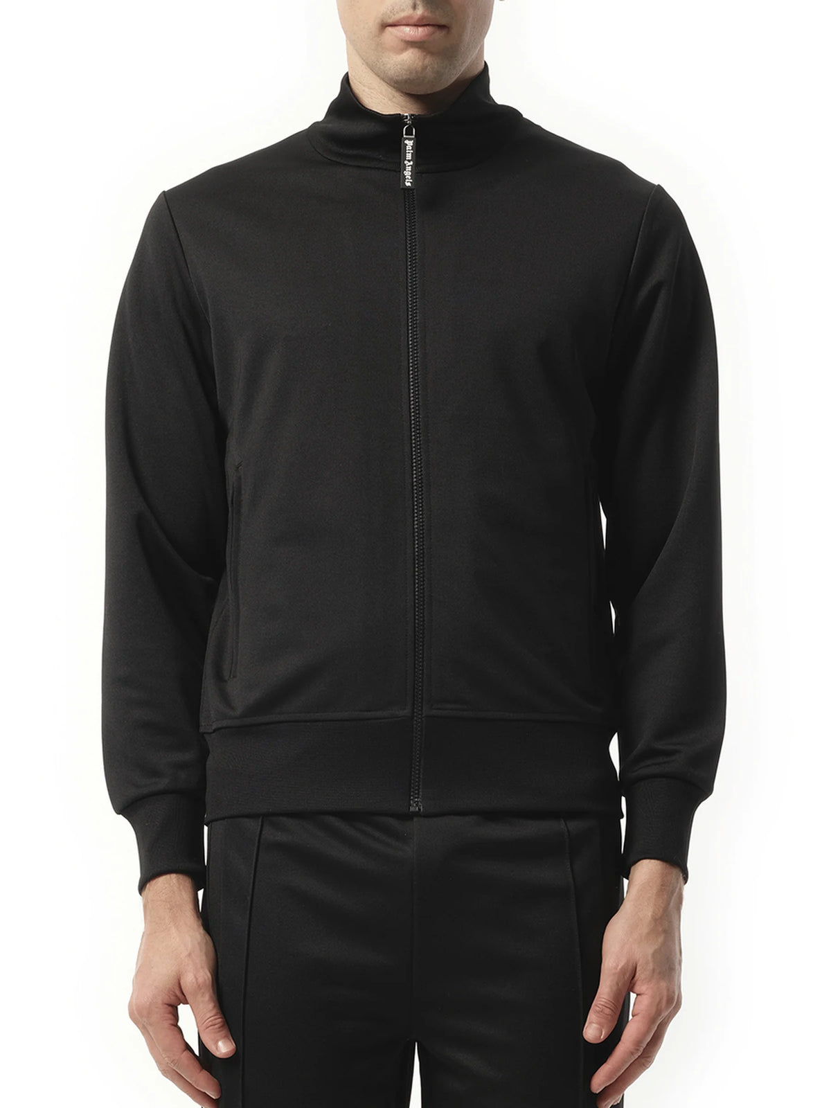 Back Curved Logo Track Jacket in Black/Off White