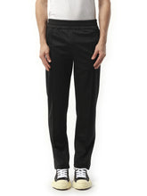 Back Curved Logo Track Pants in Black/Off White