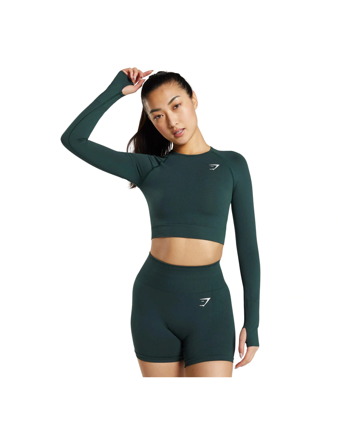 Gymshark Vital Crop Top Woodland Green Marl