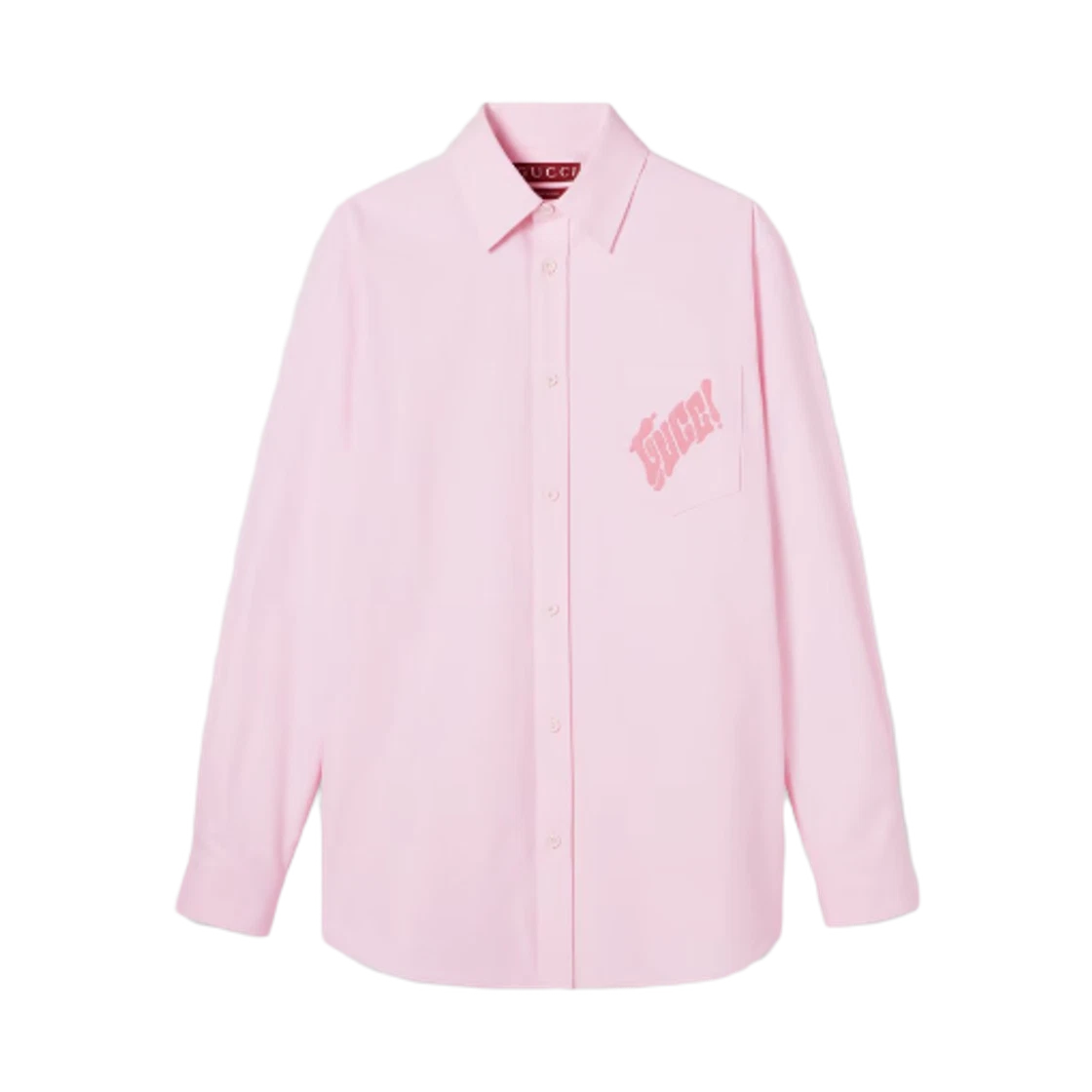 Gucci Embroidered Oxford Cotton Shirt Light Pink