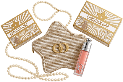DIOR Exclusive Gift Set – Gold Star Pouch + Pink Lip Gloss