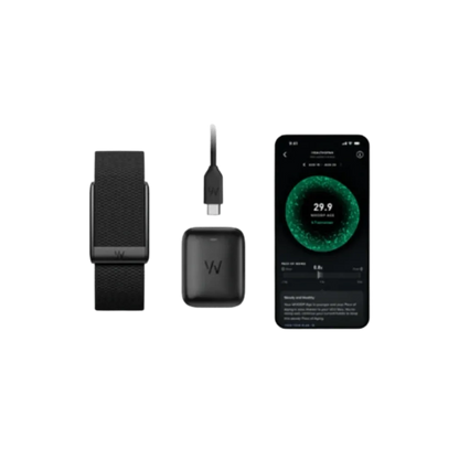 Whoop 5.0 Leatherluxe Straight Black/Cream with Titanium Band (12 Month Peak Subscription Included)