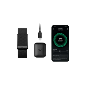 Whoop 5.0 Leatherluxe Straight Black/Cream with Titanium Band (12 Month Peak Subscription Included)