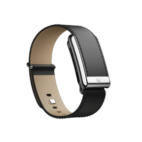 Whoop 5.0 Leatherluxe Straight Black/Cream with Titanium Band (12 Month Peak Subscription Included)