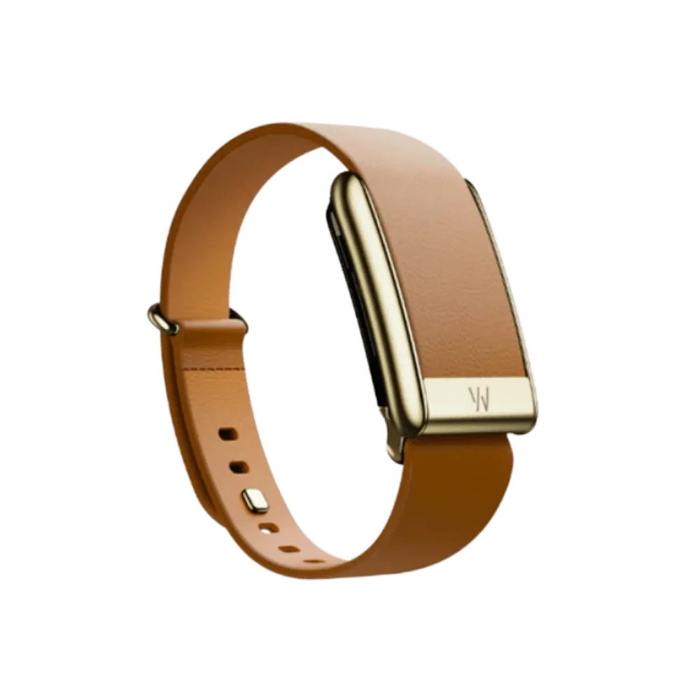 Whoop 5.0 Leatherluxe Tapered Camel with Gold Band (12 Month Peak Subscription Included)