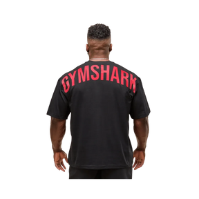 Gymshark Power T-Shirt Oversized Fit Black/Conditioning Red
