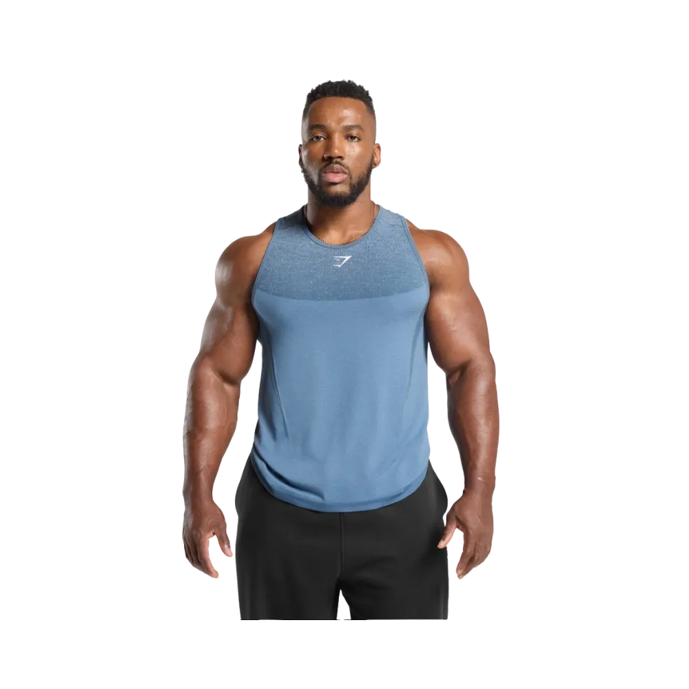 Gymshark Shadow Seamless Stringer Slim Fit Faded Blue