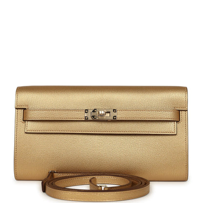 Hermès Kelly Wallet To Go Dore Chevre Chamkilight Permabrass