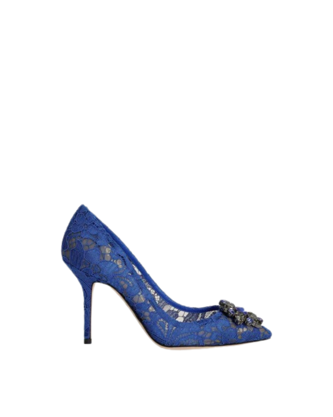 Lace rainbow pumps with brooch detailing