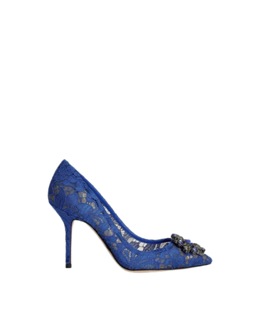 Lace rainbow pumps with brooch detailing