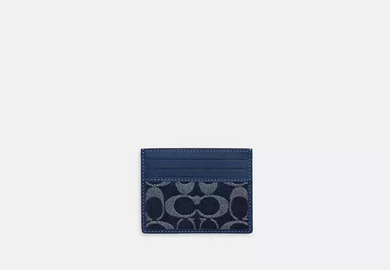 Coach Slim Id Card Case In Signature Denim - Wallets | Shop From The Mirage