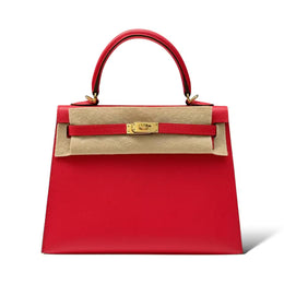 Hermes Kelly 25 Rouge Radieux Epsom GHW