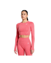 Gymshark Vital Crop Top Coral Red Marl