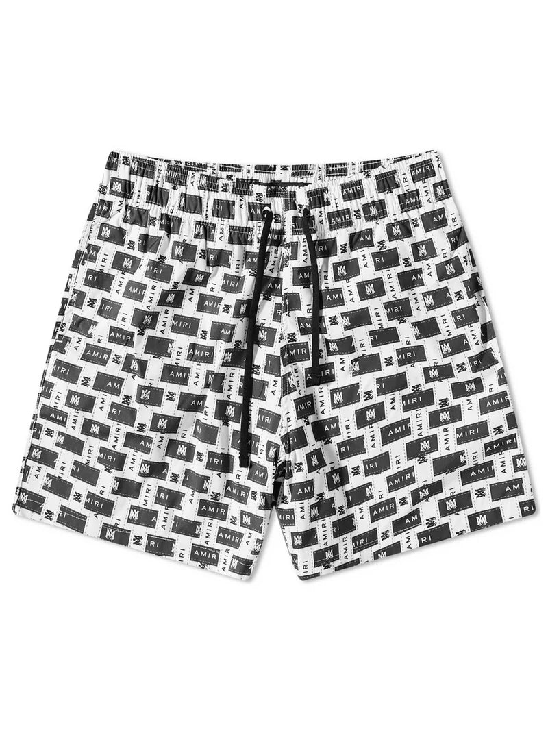 AMIRI INTERWEAVE SWIM SHORTS BLACK WHITE