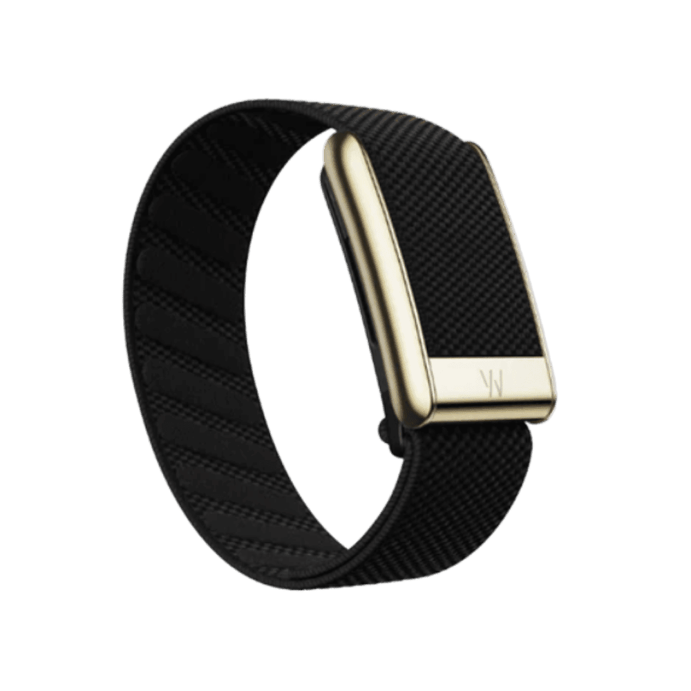 Whoop 5.0 Superknit Luxe Obsidian with Gold Band (12 Month Peak Subscription Included)