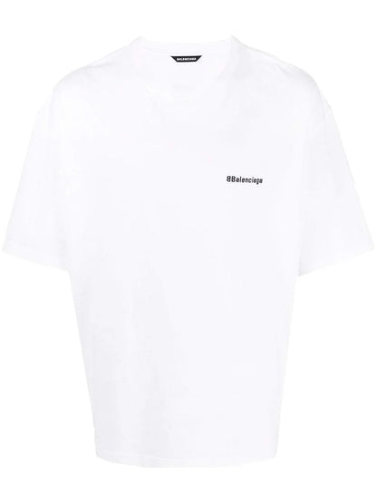 Balenciaga BB Logo Embroidered Oversized T-Shirt in White