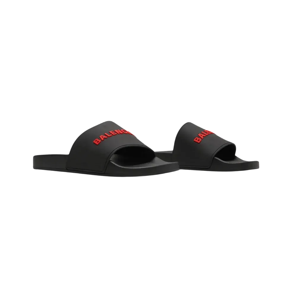 Balenciaga Pool Slides 'Black Red'
