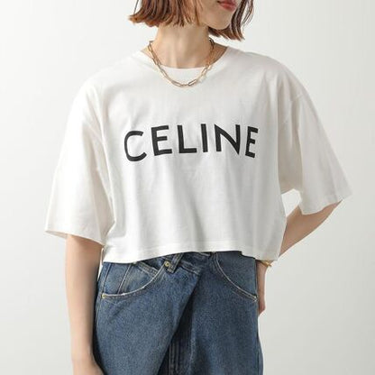 CELINE T-shirt Short Sleeve Cropped Length