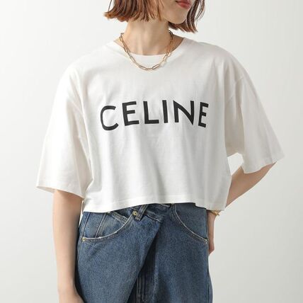 CELINE T-shirt Short Sleeve Cropped Length