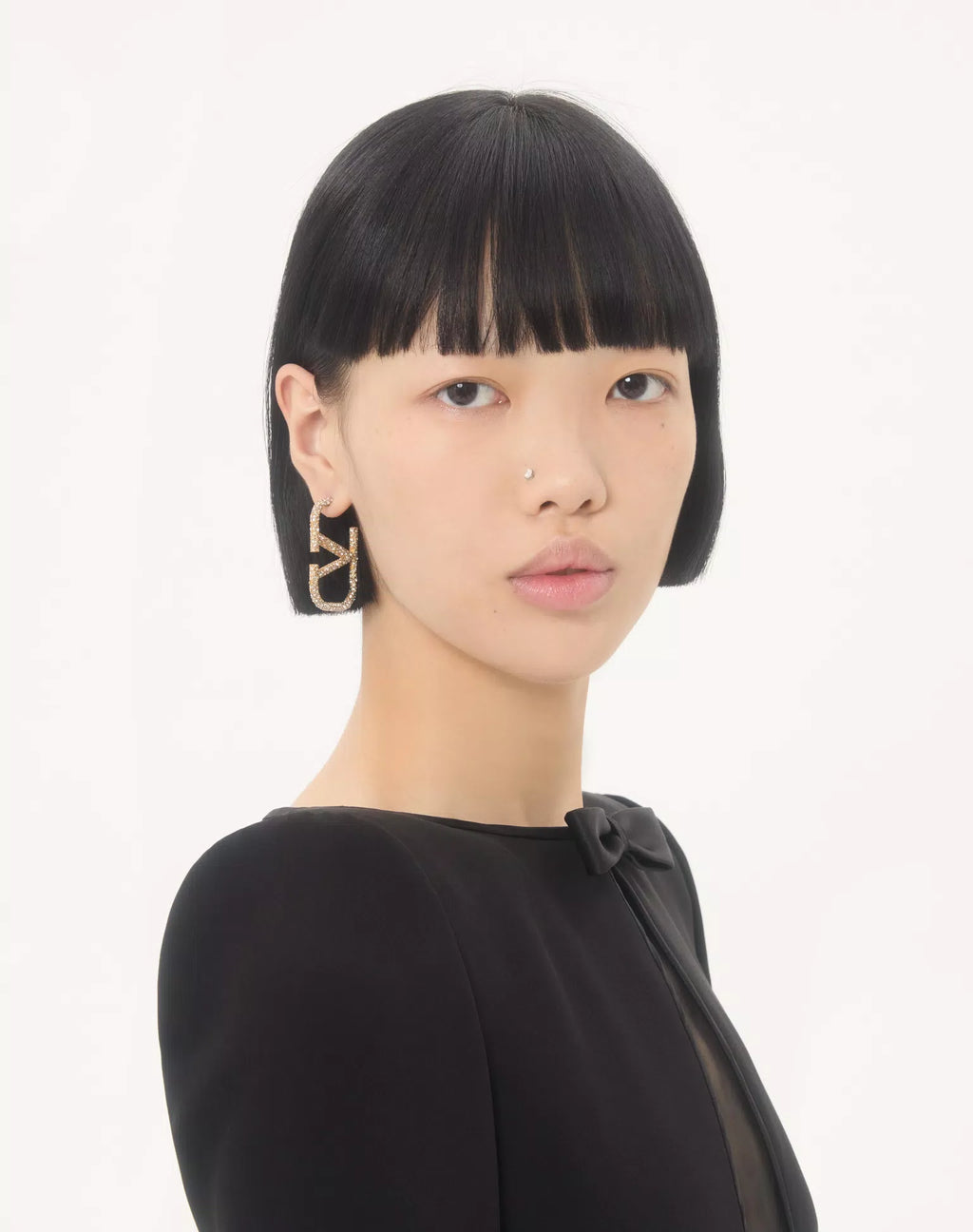 Vlogo Signature Earrings In Metal And Swarovski Crystals