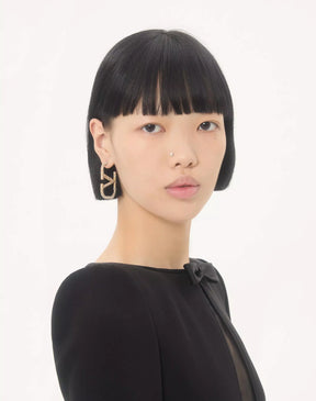 Vlogo Signature Earrings In Metal And Swarovski Crystals