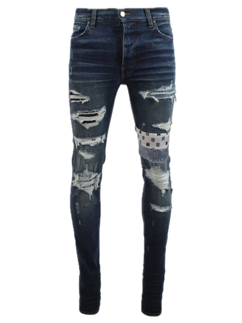 AMIRI PAISLEY MA ART PATCH JEANS DEEP CLASSIC