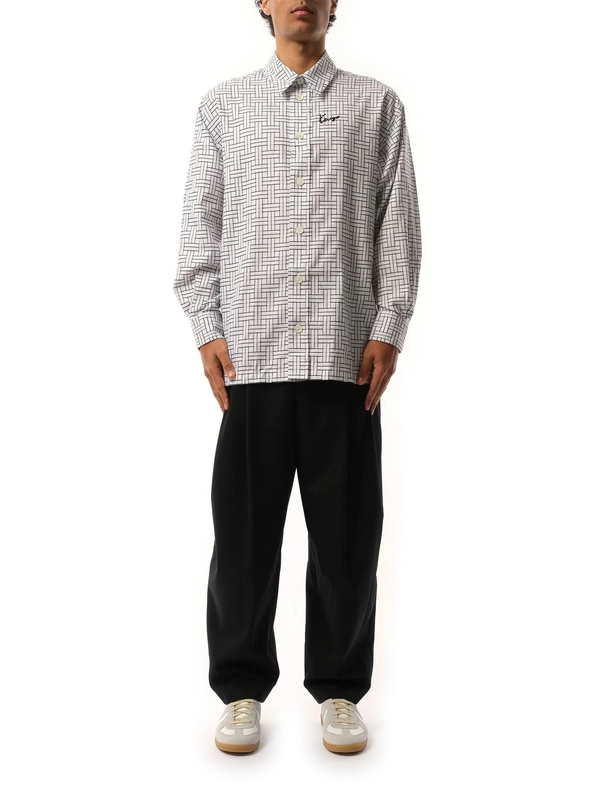 Kenzo Weave Oversized Shirt in White