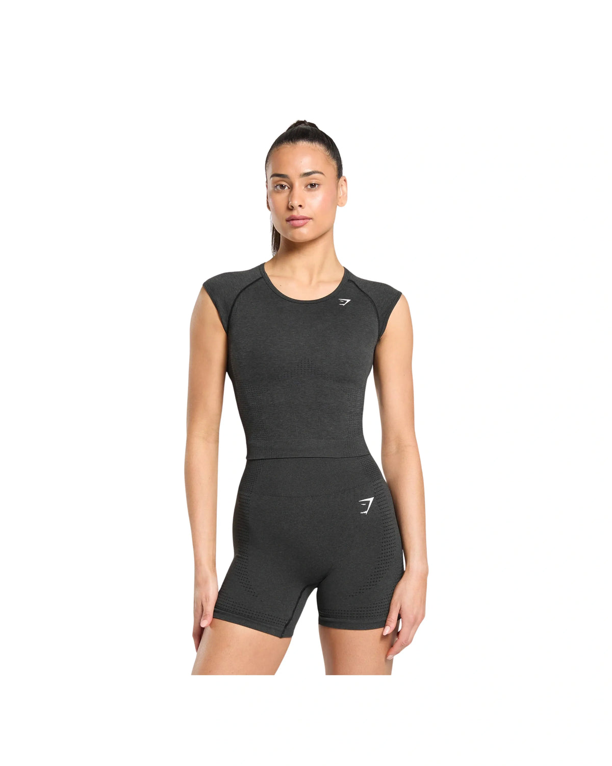 Gymshark Vital Scoop Neck Top Black Marl