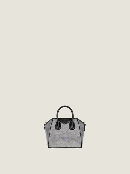 Micro Antigona bag in satin with strass