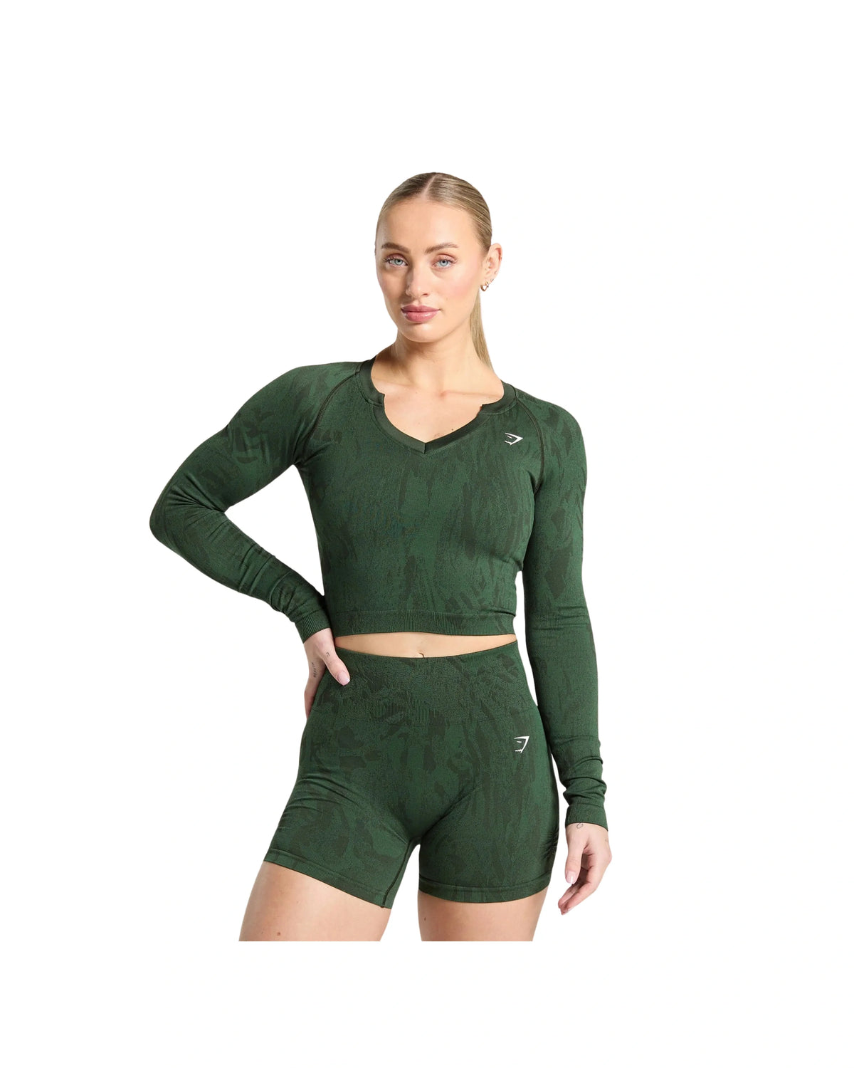 Adapt Camo Seamless Long Sleeve Top Body fit Trail Green/Classic Green