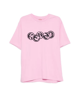 Kenzo Pink Logo Print Crew Neck T-shirt