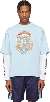 Blue 'Casa Way' Skate Double Layer T-shirt