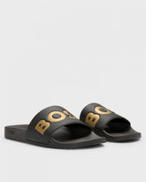 Aryeh Mens Italian-Made Slides with Large Logo Detail