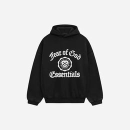 Fear of God Essentials Heavy Fleece Vintage Shrunken HoodieBlack