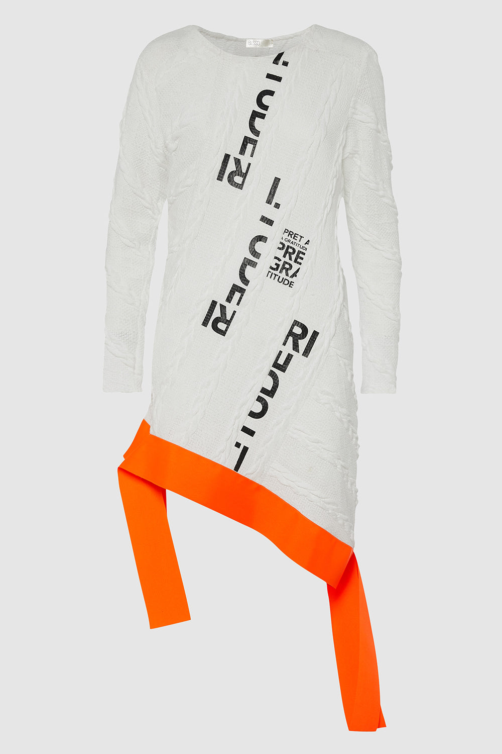 OSLO CABLE KNIT DRESS WITH GROSGRAIN EDGE