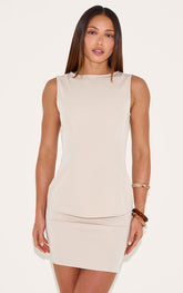 Tall Sand Woven Sleeveless Top