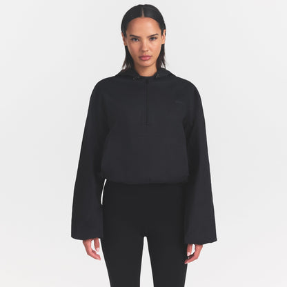 Woven Cotton Half Zip Pullover