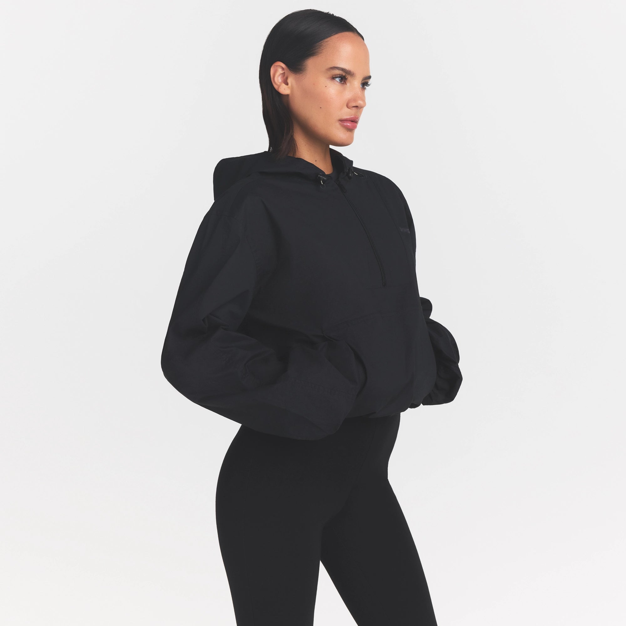 Woven Cotton Half Zip Pullover