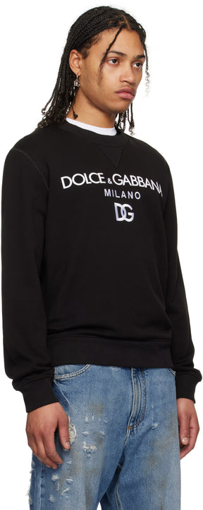 Dolce&Gabbana Black 'DG' Embroidery Jersey Sweatshirt