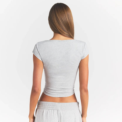 Cotton Jersey Scoop Neck T-shirt