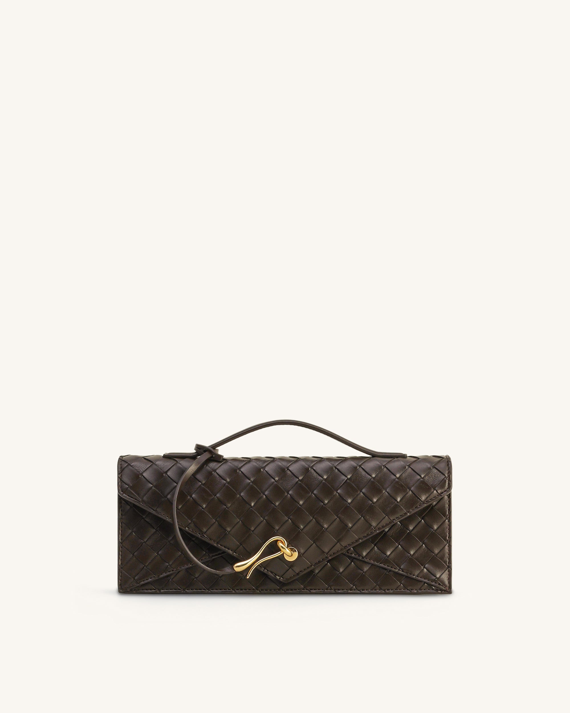 Celeste Woven Textured Envelope Top Handle Bag - Ivory
