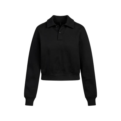 Cotton Fleece Polo Sweatshirt