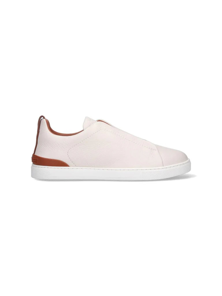 Zegna Men’s White Calf Leather Slip-On Sneakers – Made in Italy | RLHCVO S4667ZSPA