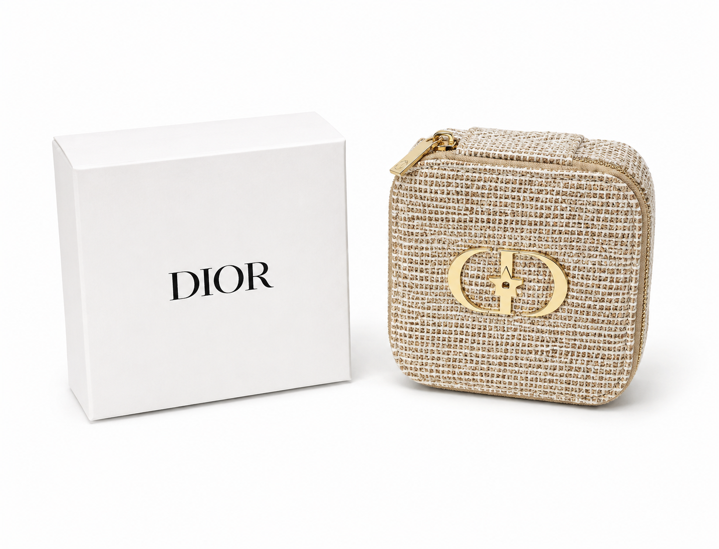 Christian Dior Golden Logo Travel Jewellery Case With Mirror – (Rare VIP Gift)