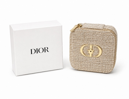 Christian Dior Golden Logo Travel Jewellery Case With Mirror – (Rare VIP Gift)
