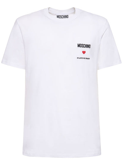 Moschino Moschino In Love We Trust cotton jersey t-shirt - Size: XS Hoodies | Shop From The Mirage